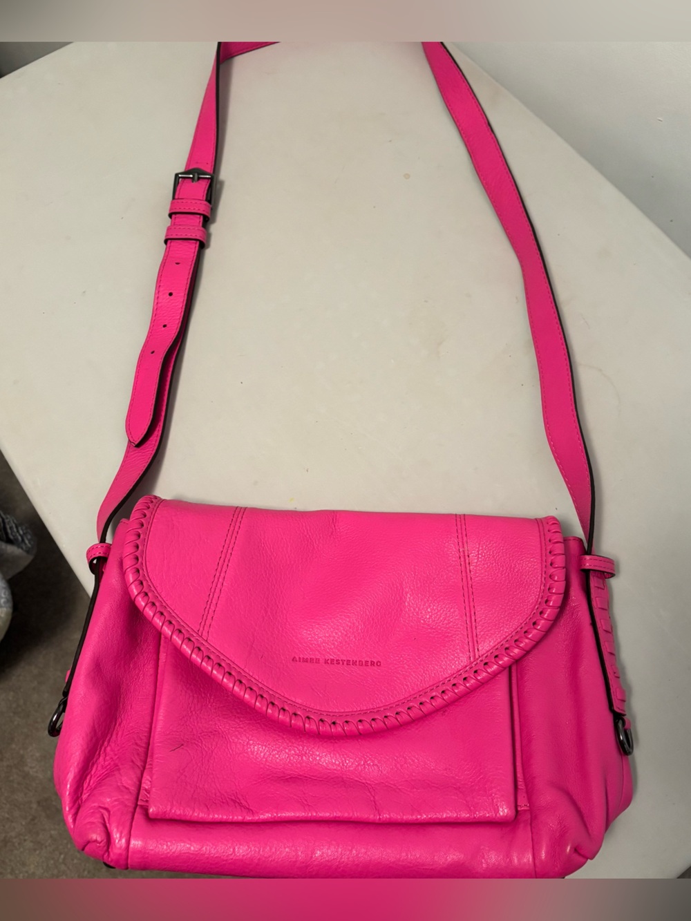 Aimee Kestenberg All For Love Pebble Pink Leather Crossbody bag